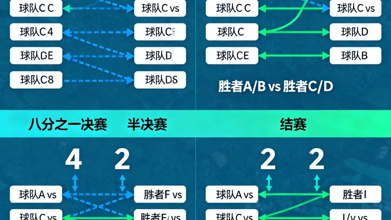 欧冠淘汰赛抽签分析文章配图,展示各支球队对阵关系和晋级路线图